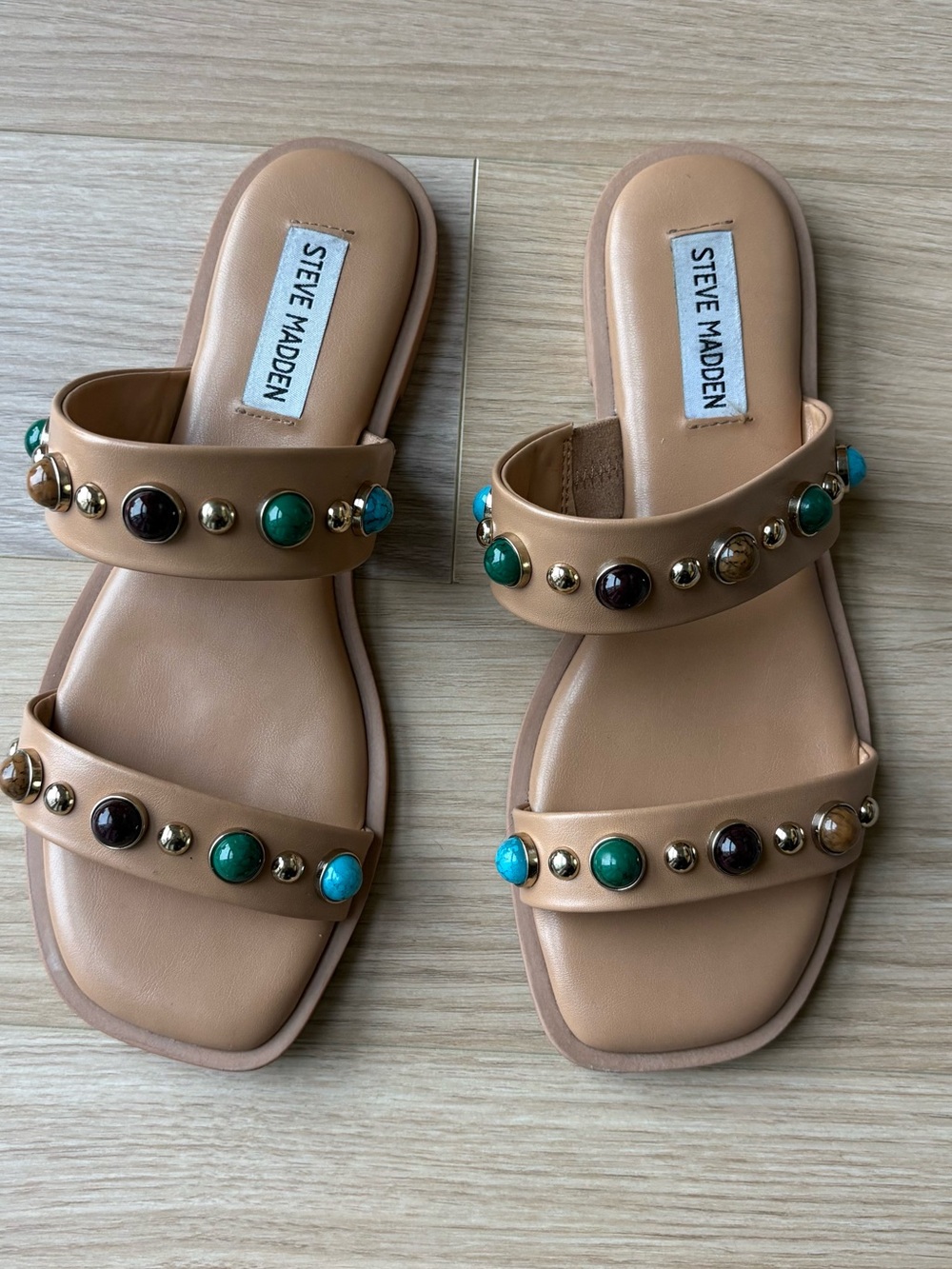 Beaded Tan Sandals